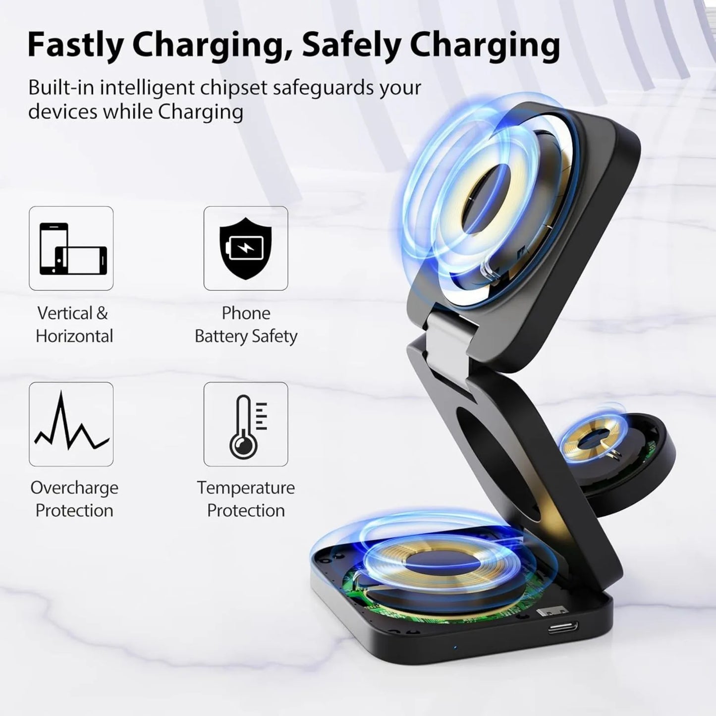 Foldable 3 in 1  Wireless Charger