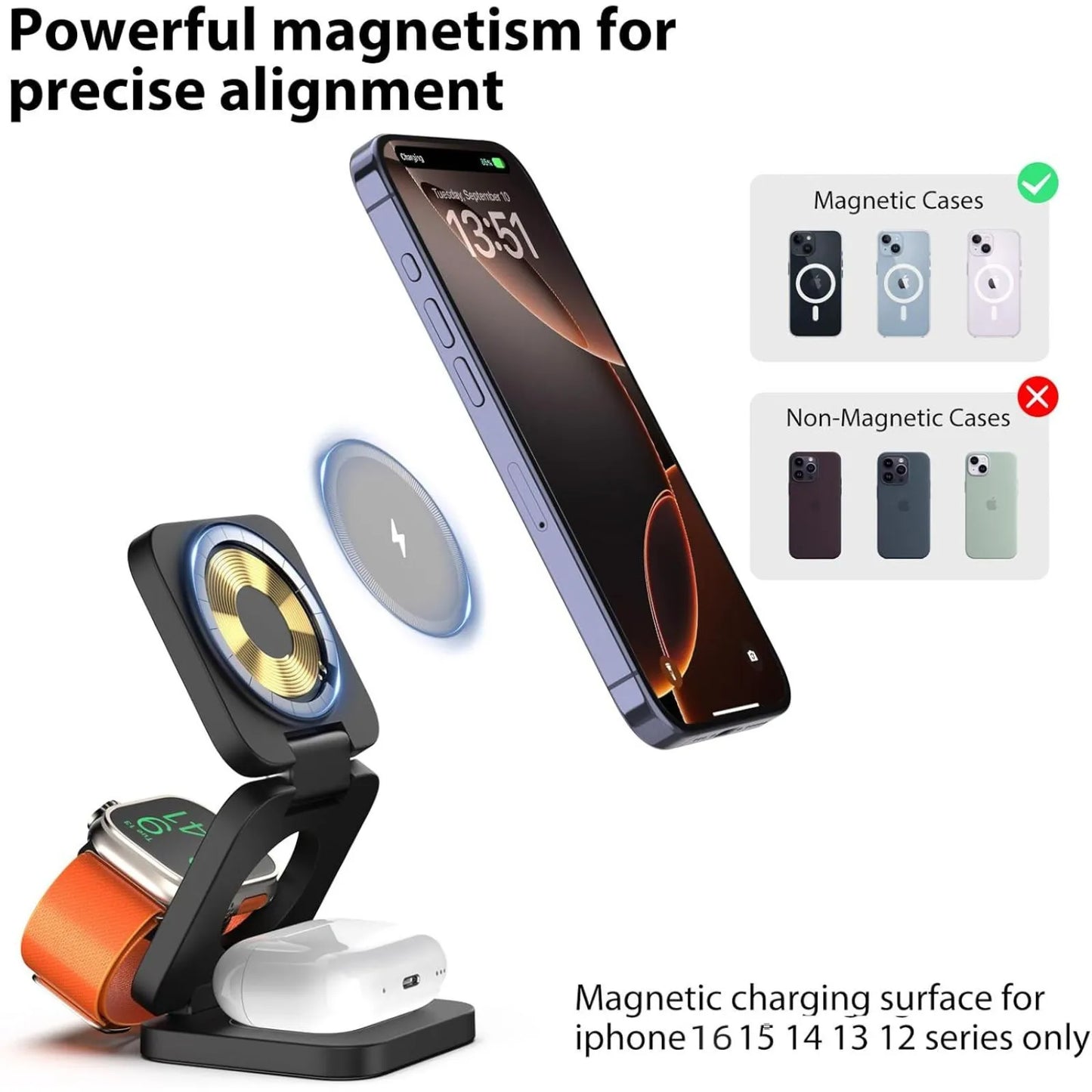 Foldable 3 in 1  Wireless Charger