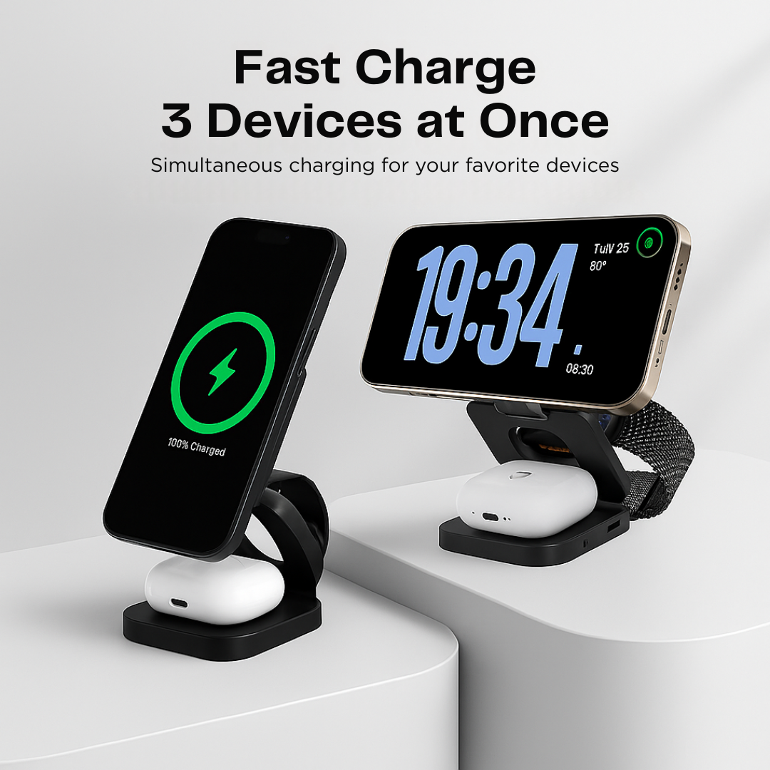 Foldable 3 in 1  Wireless Charger