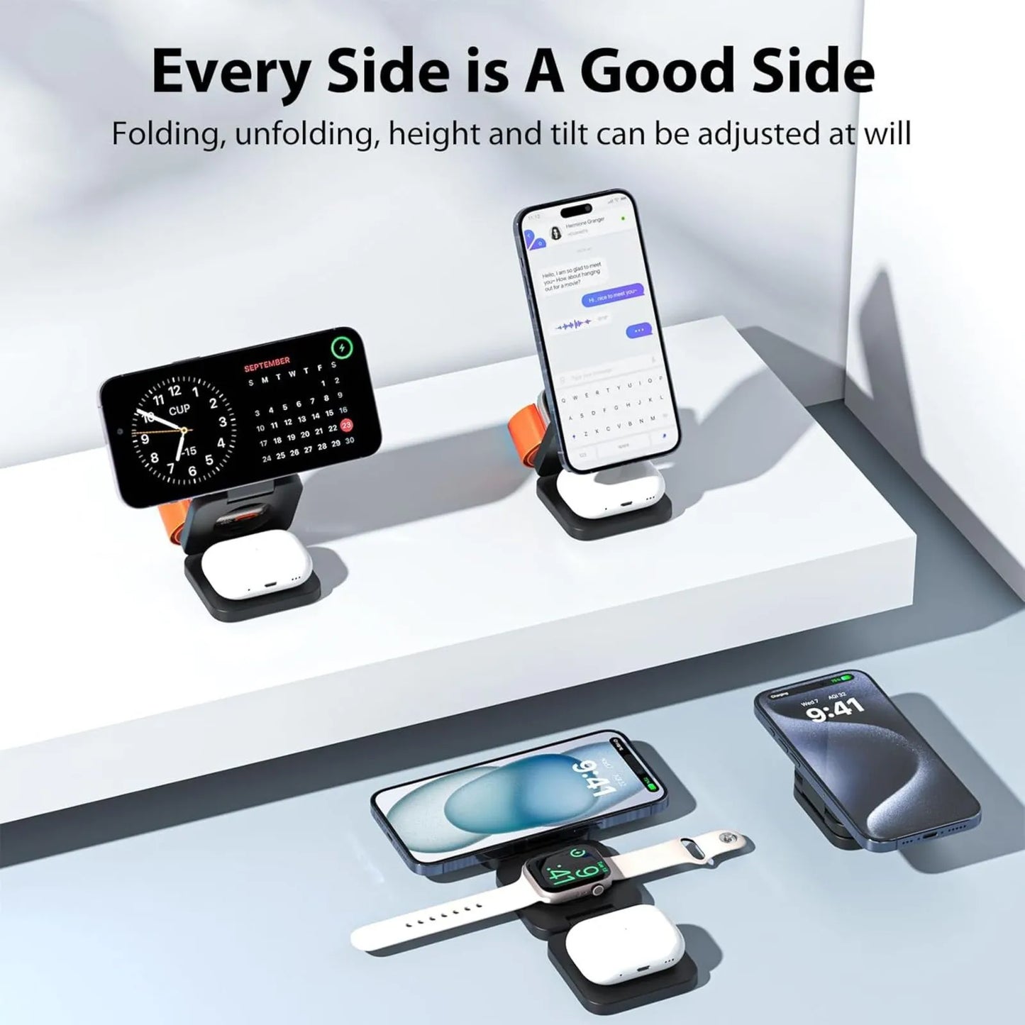 Foldable 3 in 1  Wireless Charger