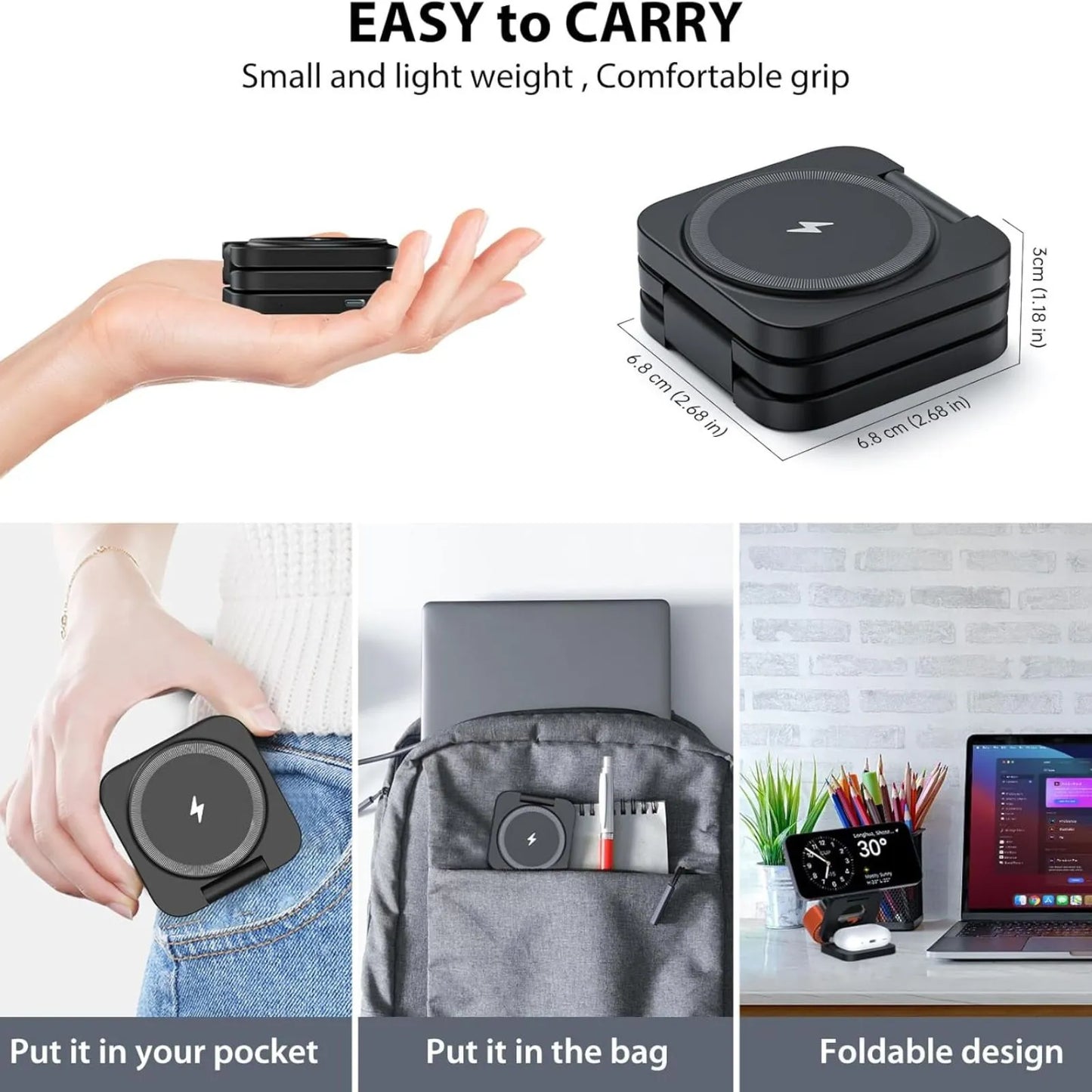 Foldable 3 in 1  Wireless Charger